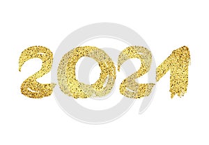 2021 gold glitter grunge lettering