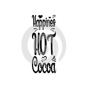 happys hot cocoa black letters quote