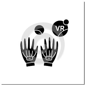 Haptic gloves glyph icon