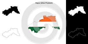 Hapur outline map