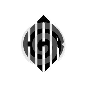 HAR circle letter logo design with circle and ellipse shape. HAR ellipse letters with typographic style. The three initials form a