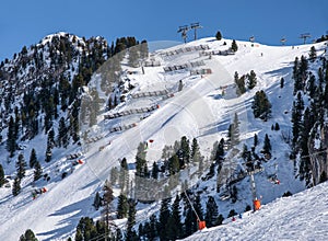 Harakiri ski piste in Mayrhofen, Austria