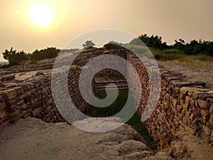 Harappa civilisation site at Dholavira Gujarat .it is 5000 years ago civilization site . photo