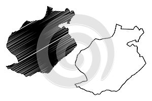 Harare Metropolitan Province Republic of Zimbabwe, Provinces of Zimbabwe map vector illustration, scribble sketch Harare map