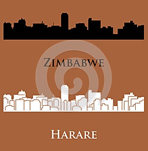 Harare, Zimbabwe, city silhouette