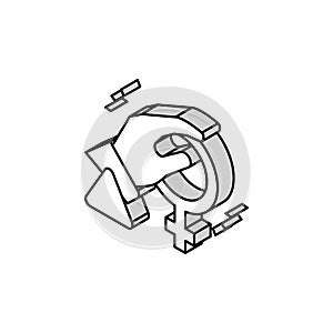 harassment female isometric icon vector illustration