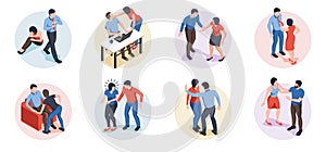 Harassment Isometric Compositions Set