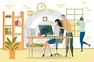 Harassment at Workplace Flat Vector Illustration