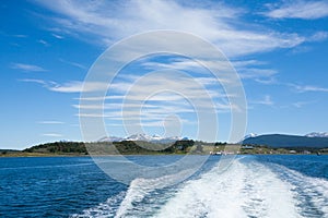 Harberton village from Beagle channel, Argentina landscape photo