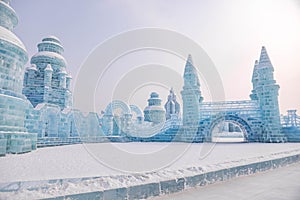 HARBIN, CHINA - JAN 15, 2020: Harbin International Ice and Snow Sculpture Festival