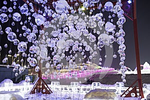 Harbin Ice Festival 2018 - å“ˆå°”æ»¨å›½é™…å†°é›ªèŠ‚ Ice bubbles - ice and snow buildings, fun, sledging, night, travel china