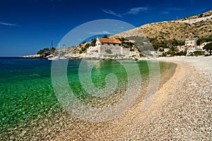 Harbor at Adriatic sea. Hvar island, Croatia