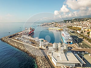 Harbor area and see view from Corsica [look commercial harbor]