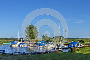 Harbor at backwater in Zempin at the island of Usedom