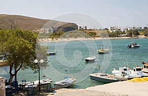 Harbor beach Pollonia Milos Cyclades Greek island