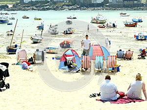 Harbor and beach, St. Ives, Cornwall.