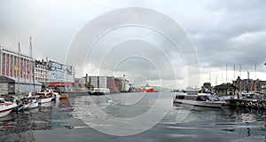 Harbor of Bergen, Norway.