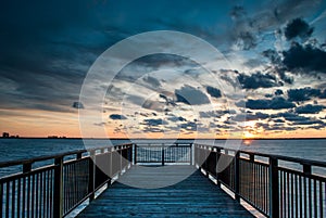 Harbor Boardwalk at Sunset