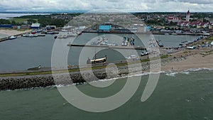 Harbor Breakwater Wladyslawowo Falochron Portu Aerial View Poland