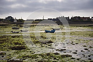 Harbor in Bretagne at low tide time