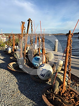 Harbor buoys, Essex Connecticut photo