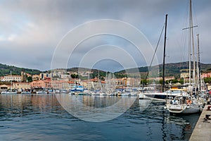 Harbor and city of Port-Vendres at morning in France