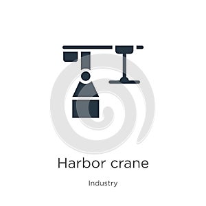 Harbor crane icon vector. Trendy flat harbor crane icon from industry collection isolated on white background. Vector illustration