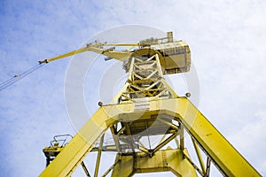 Harbor crane, view from below. Harbor crane, view from below.