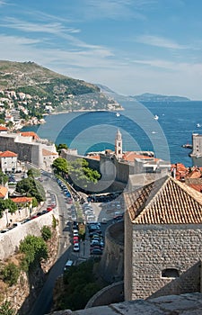 Harbor of Dubrovnik in Croatia vertical