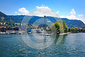 Harbor entrance in Bregenz on Lake Constance Austria