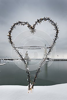 Harbor entrance of the port city Lindau