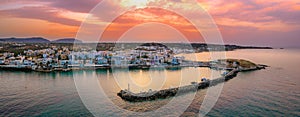 The harbor of the famous resort Chersonissos, Crete, Greece.