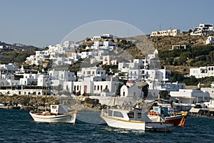 Harbor in the greek islands