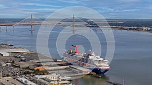 Harbor Homecoming: Carnival Sunshine Docks in Charleston After 5-Day Caribbean Cruise