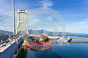 Harbor in Kota Manado City, Indonesia photo