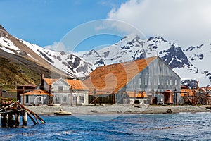 Harbor Master house and whaling factory on Stromness Island