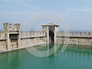 Harbor of the Scaliger Castle at the lago di Garda