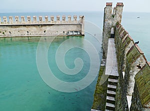 Harbor of the Scaliger Castle at the lago di Garda