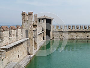 Harbor of the Scaliger Castle at the lago di Garda