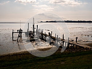 Harbor of Steenodde, Amrum island, North Frisia, Schleswig-Holstein, Germany