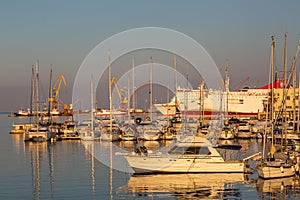 Harbor at sunset, Iraklio, Crete, Greece