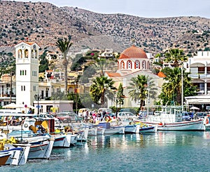 Harbor town of Elounda on the island of Crete