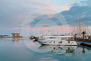 The harbor of Valencia in Spain