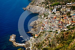 Harbor in the Village of Riomaggiore in Cinque Terre