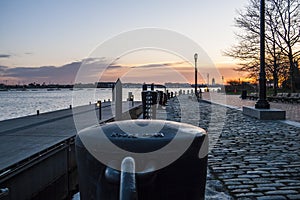 Harborwalk curving along South Boston waterfront