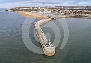 The Harbour Arm from the air, Folkestone