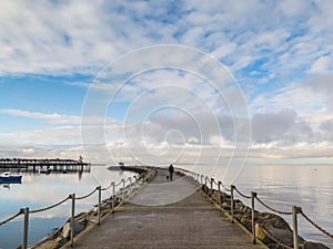 Harbour arm wall Herne Bay, Kent, Uk