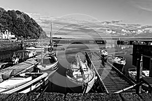 Harbour at Avoch, Black Isle in monochrome