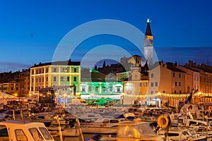 Harbour and rovinj skyline croatia photo