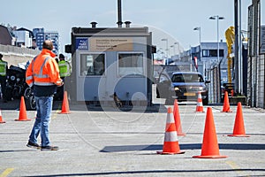 Harbour border control observing the people